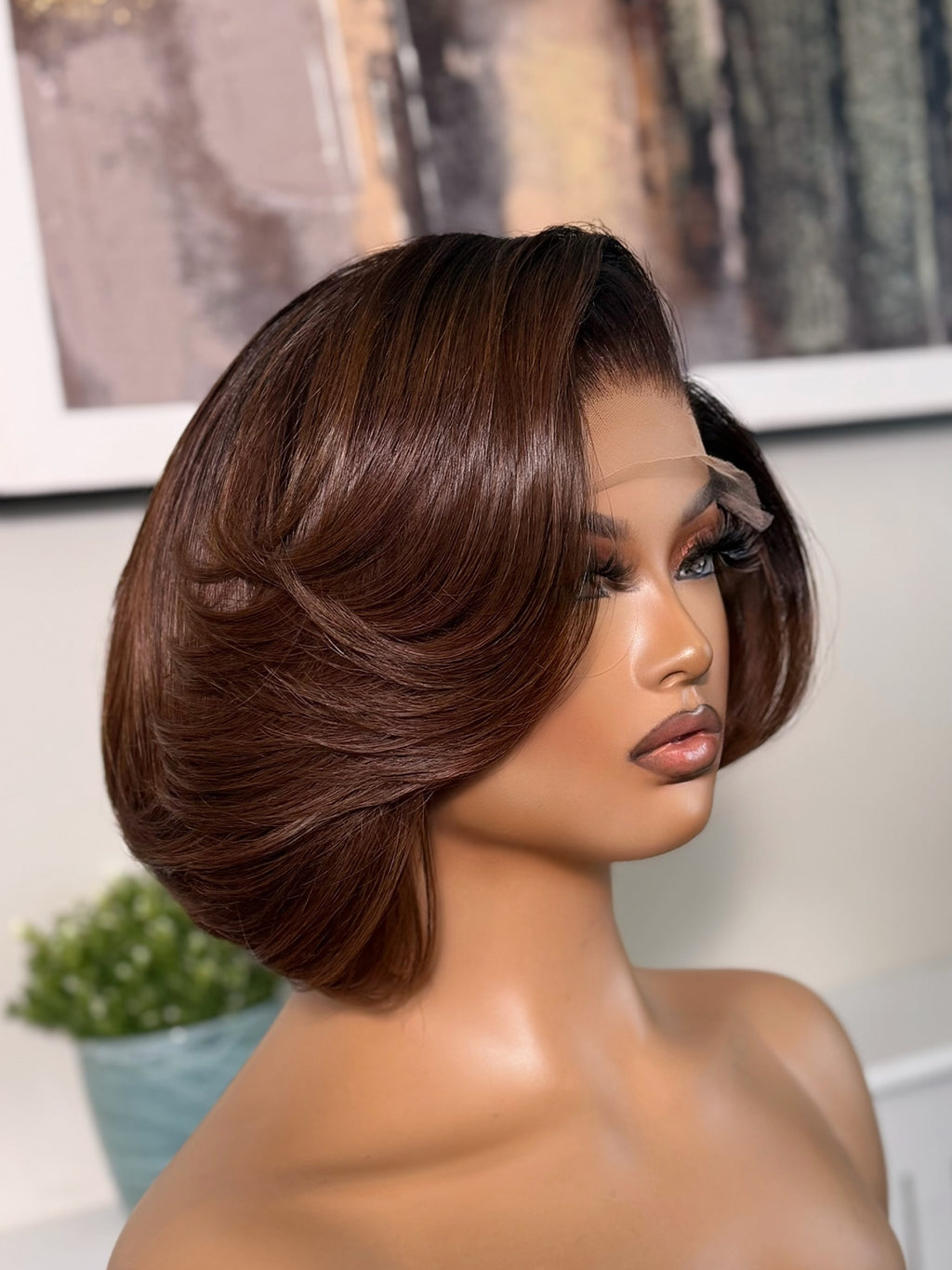 Layered Bob(Ombré Brown)